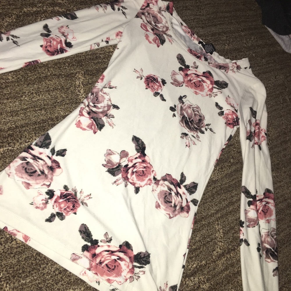 flowery white top